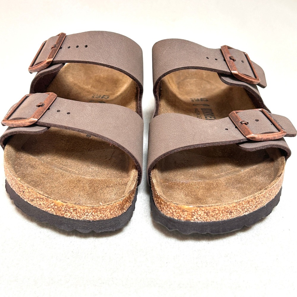 Birkenstock Arizona Sandals 42 Narrow Mocha Brown Two Strap New Without Box - Picture 4 of 8
